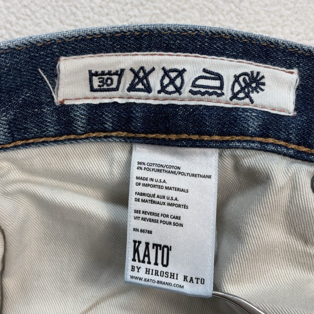 Hiroshi Kato The Pen Selvedge Jeans Men 34 (fits 35x34) Blue Slim Stretch Denim - Picture 14 of 16